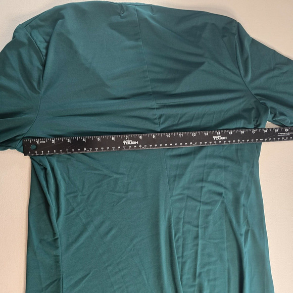 Lark & Ro Dress Women's L Green Long Bell Sleeve Ruffles Fit & Flare - Picture 9 of 16